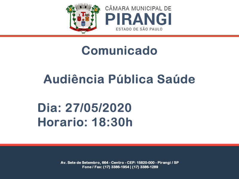 Audiência Pública - Saúde.