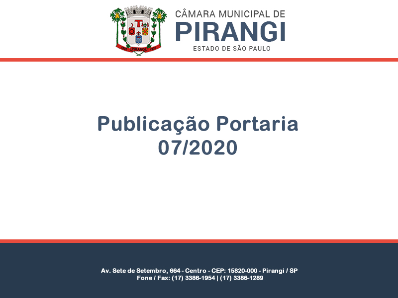 Portaria Nº 07/2020, de 16 de Março de 2020.