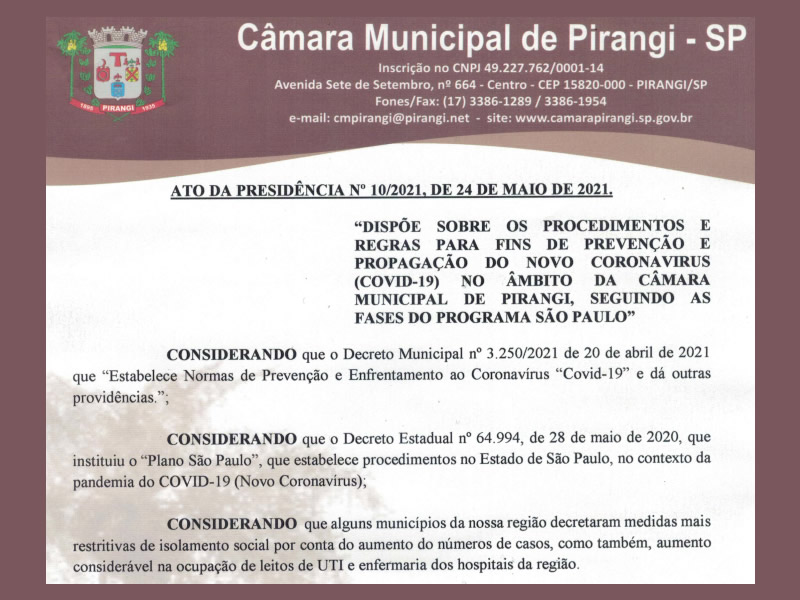 Ato da Presidência - 10/2021.