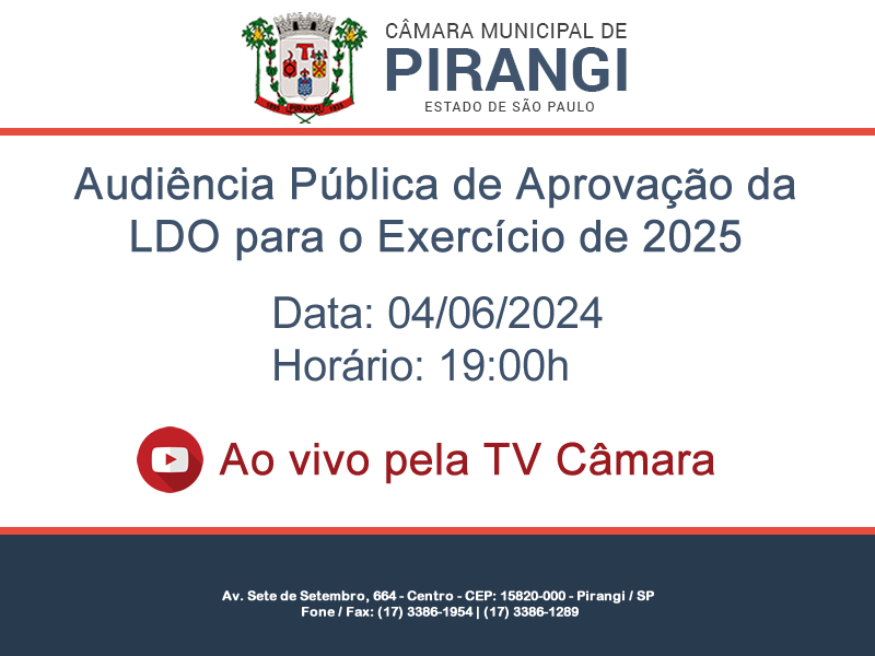 Edital de Convocação - Audiência Pública.