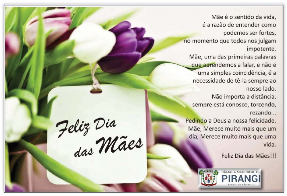 Câmara deseja um feliz Dia das Mães.