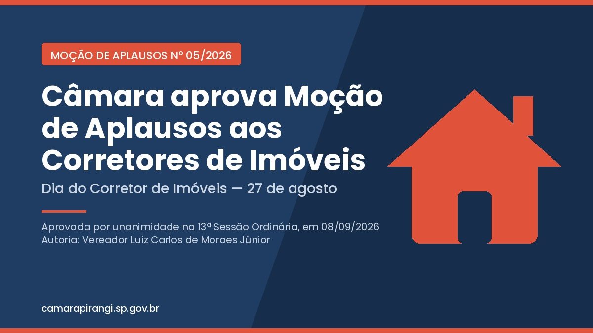 Câmara homenageia os Corretores de Imóveis